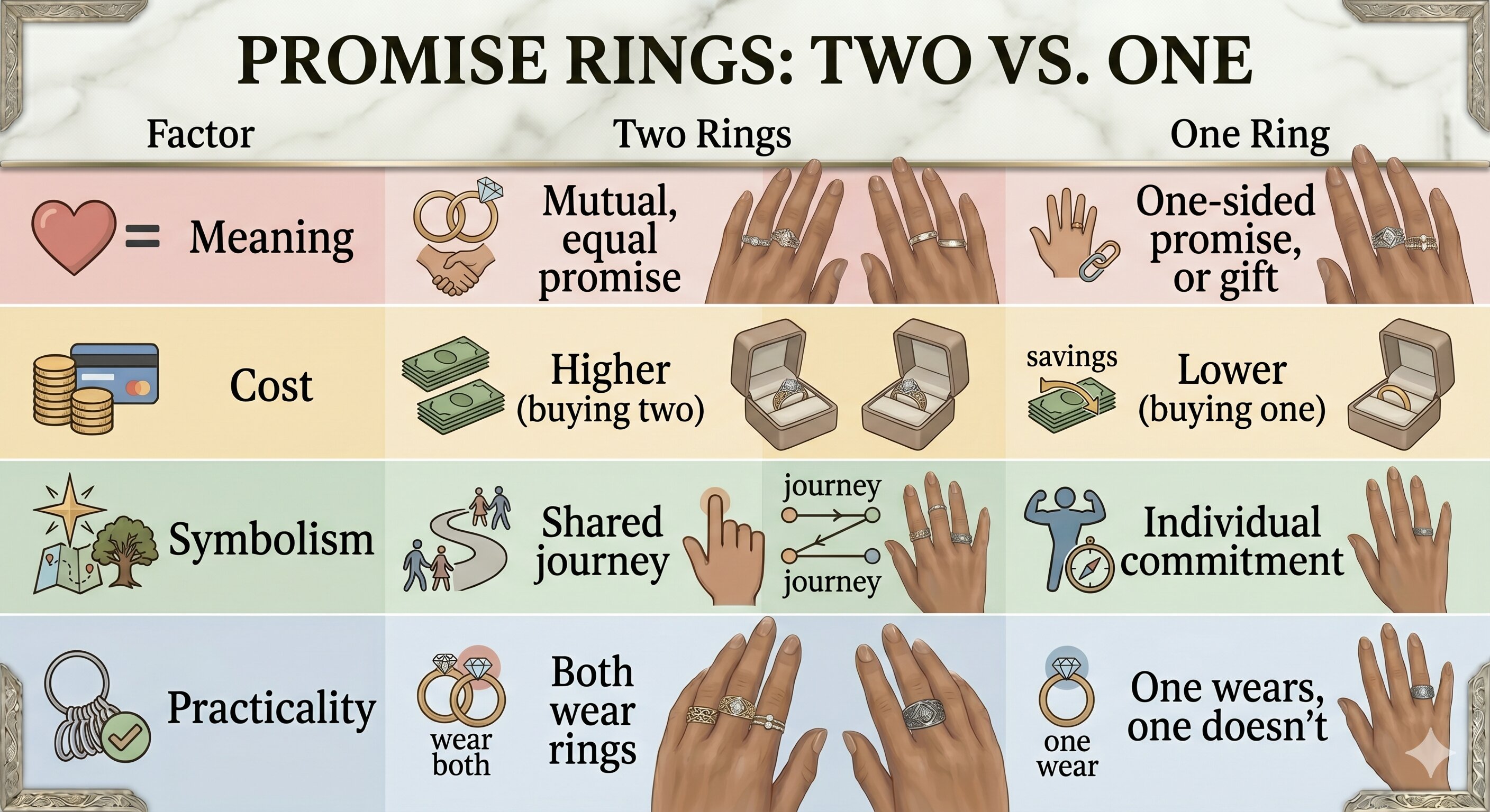 Promise rings two vs one